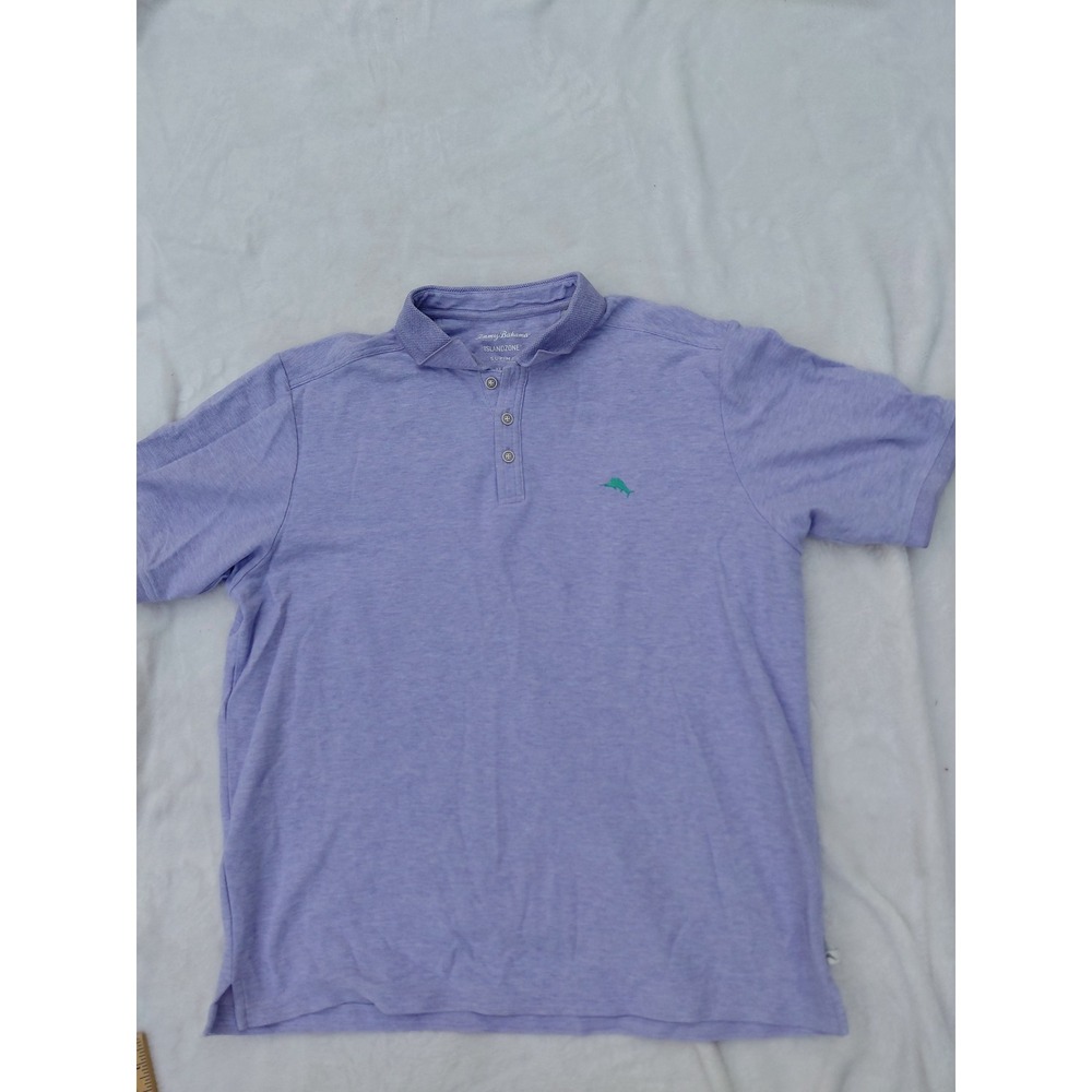Tommy Bahama IslandZone Supima Cotton Polo Shirt Purple Mens XL Short Sleeve